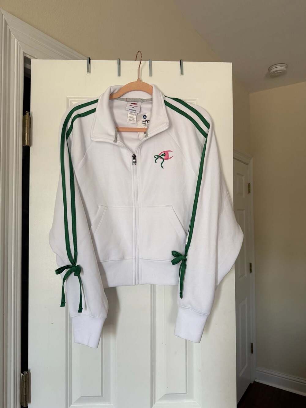 Champion Women's In the Stands Full Zip Mock Neck Jacket White